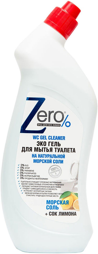 Экогель для мытья Zero на натуральной морской соли+сок лимона для туалета 750мл