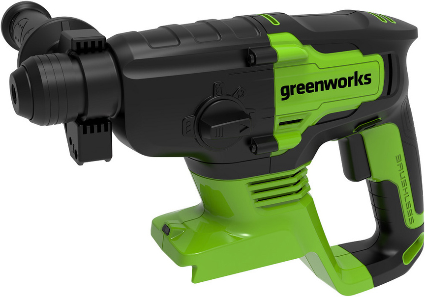 Перфоратор Greenworks GD24SDS2 24V аккумуляторный бесщеточный зеленый