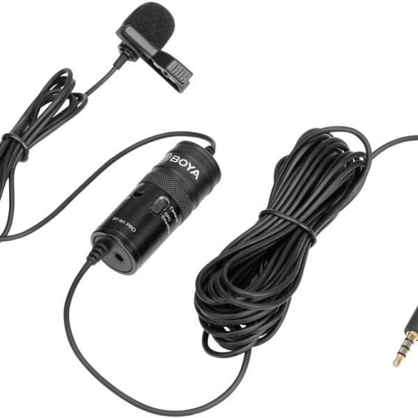 Микрофон Boya BY-M1Pro универсальный петличный с функцией мониторинга и регулировкой усиления Black
