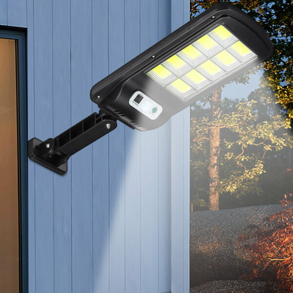 10/12 COB LED Солнечная Настенный светильник Сад Security Street Лампа PIR Motion Датчик Дистанционное Управление