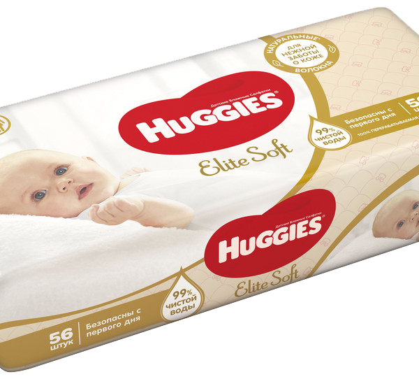 Влажные салфетки Huggies Elite Soft 56шт