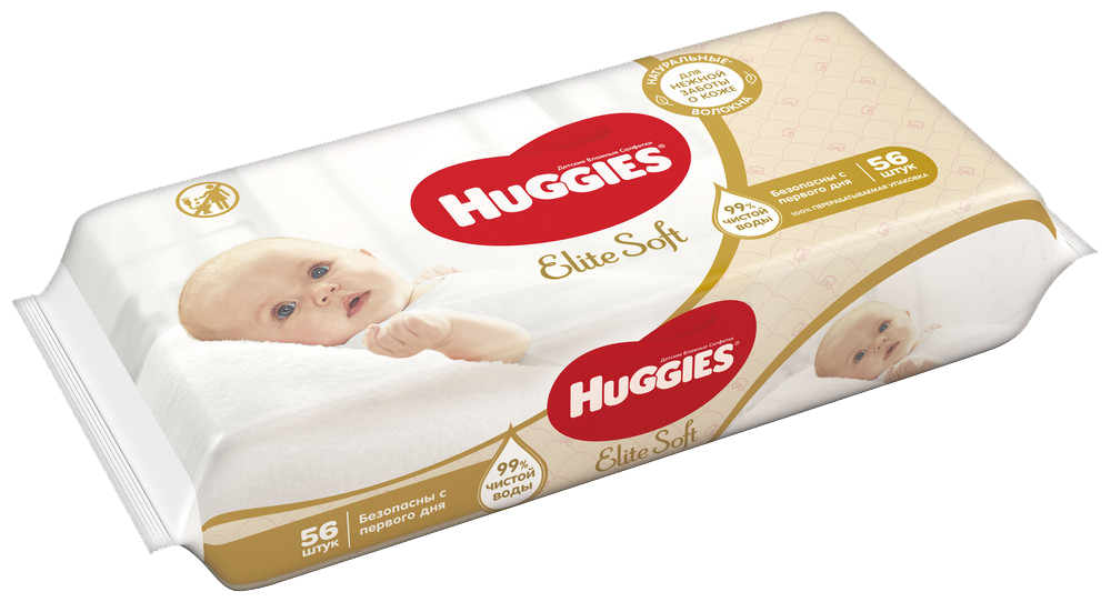 Влажные салфетки Huggies Elite Soft 56шт