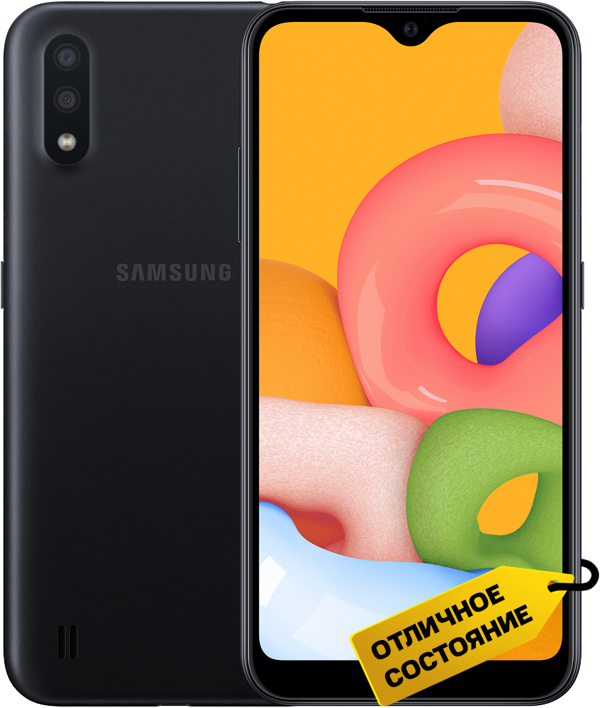 Смартфон Samsung A015 Galaxy A01 2/16Gb Black «Отличное состояние»