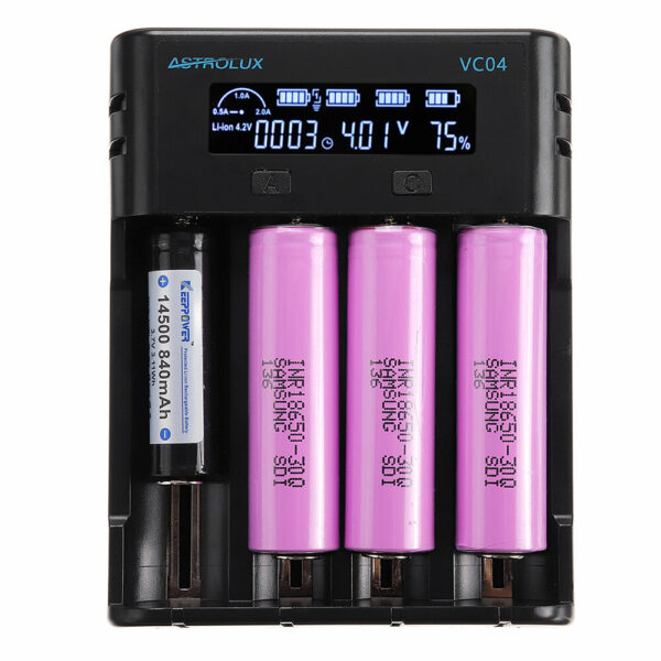Astrolux® VC04 Micro Type-C 2A Быстрая зарядка Li-ion Ni-MH Батарея Ток зарядного устройства Дополнительное зарядное уст