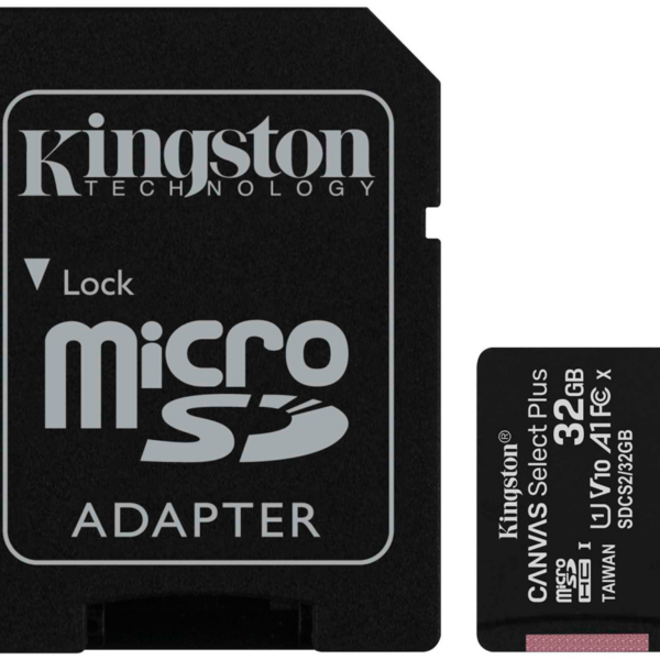 Карта памяти MicroSDHC Kingston Canvas Select Plus 32Gb Class 10 UHS-I МТС Premium с адаптером Черный