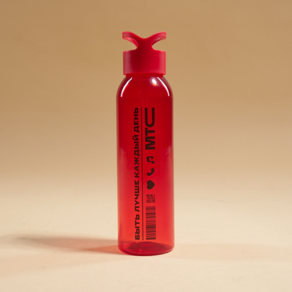 Бутылка для воды МТС герметичная из AS-пластика Красная