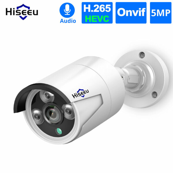 Hiseeu HB615 H.265 5MP Безопасность IP камера POE ONVIF На открытом воздухе Водонепроницаемы IP66 CCTV P2P Видео камера