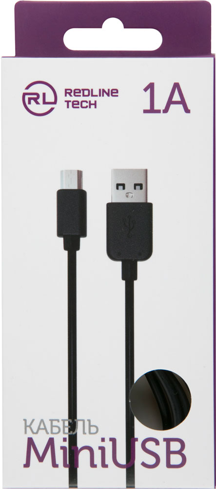 Дата-кабель RedLine USB-miniUSB 1м Black