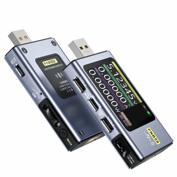 FNIRSI-FNB5B USB QC/PD Измеритель напряжения и тока Type-C Многофункциональный тестер быстрой зарядки HD Экран Дисплей М