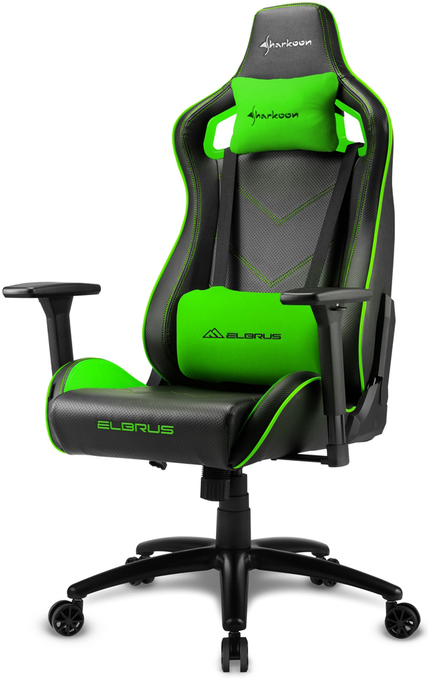 Игровое кресло Sharkoon Elbrus 2 Черно-зеленое