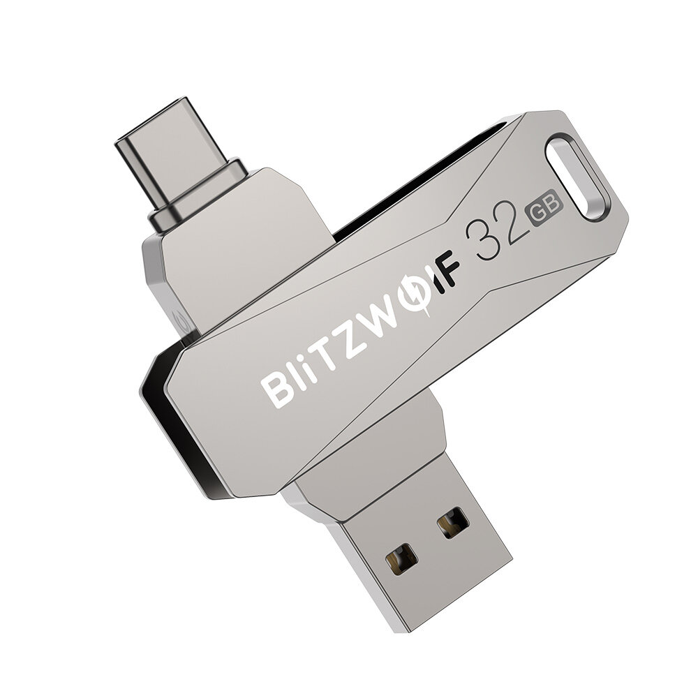 БлицВолк BW-UPC2 2 в 1 Type-C USB3.0 Flash Привод Сверхбыстрая передача Вращение на 360 ° Цинковый сплав 32GB 64GB Подде