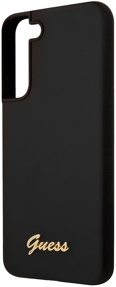 Чехол-накладка Guess для Samsung Galaxy S22 Liquid silicone Gold metal logo Hard Черный
