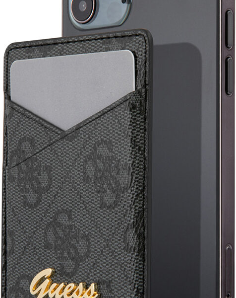 Картхолдер Guess Wallet Cardslot Magsafe 4G Trangle logo Черный