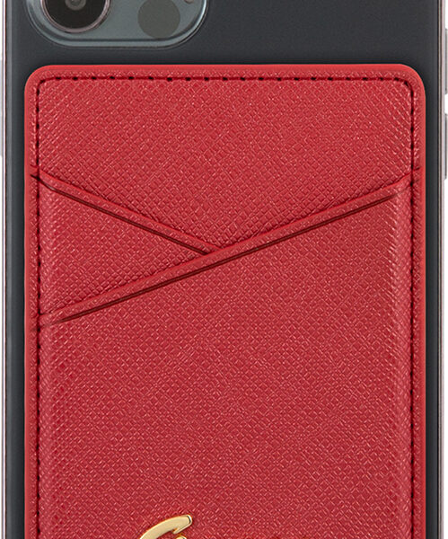 Картхолдер Guess Wallet Cardslot Magsafe Saffiano Script logo Красный