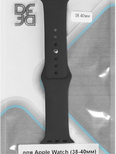 Ремешок для умных часов DF Apple Watch 38/40мм силиконовый Black