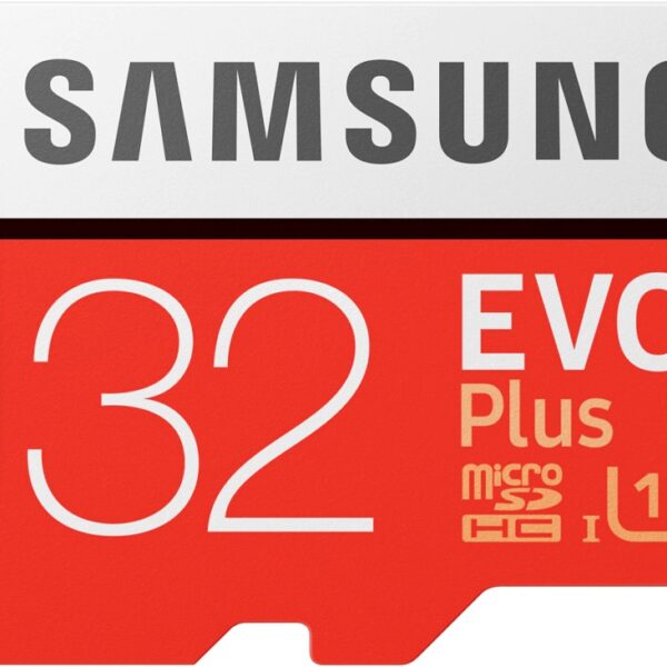 Карта памяти MicroSD Samsung EVO Plus 32Gb Class10 UHS-I с адаптером Red-White