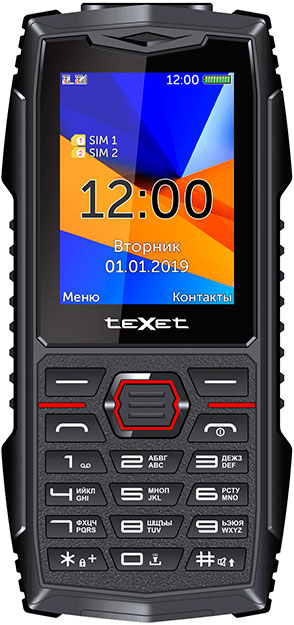 Мобильный телефон teXet TM-519R (2019) Black-Red