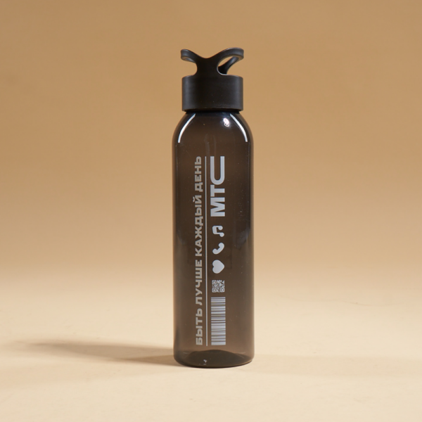 Бутылка для воды МТС герметичная из AS-пластика Черная