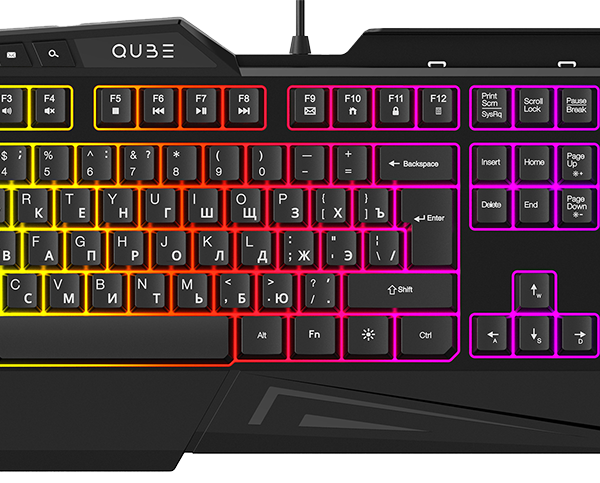 Клавиатура QUB GAMING QGKBWD002 проводная игровая Черная