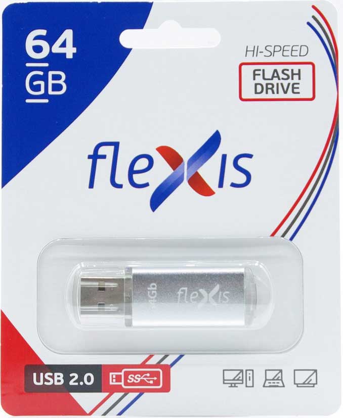 USB Flash FLEXIS RB-108 64GB USB2.0 Silver