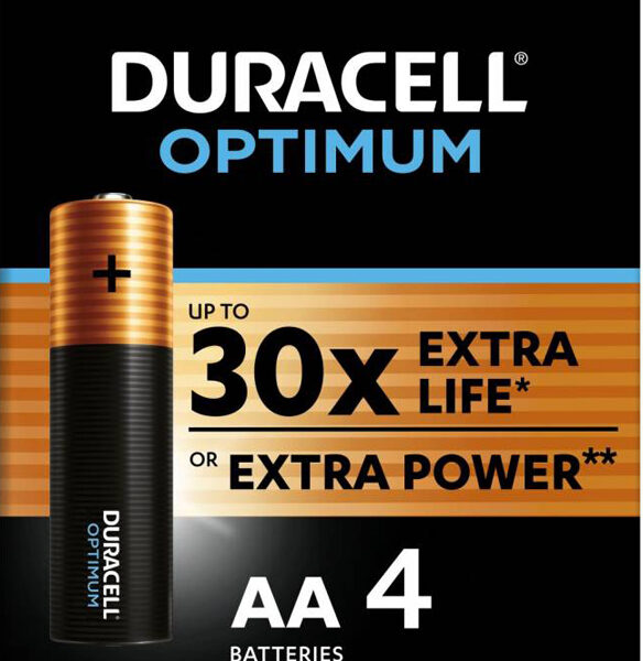 Батарея Duracell Optimum AA LR6-4BL 1,5v алкалиновая 4шт