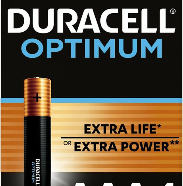 Батарея Duracell Optimum AAA LR03-4BL 1,5v алкалиновая 4шт