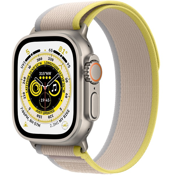 Apple Watch Ultra GPS + Cellular, 49 мм, корпус из титана, ремешок Trail (M/L) цвета yellow/beige (желтый/бежевый)