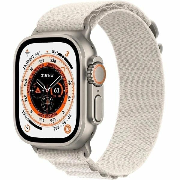 Apple Watch Ultra GPS + Cellular, 49 мм, корпус из титана, ремешок Alpine (L) цвета starlight (сияющая звезда)