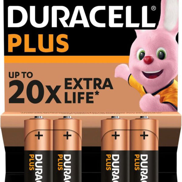 Батарея Duracell PLUS AA LR6-4BL 1,5v алкалиновая 4шт