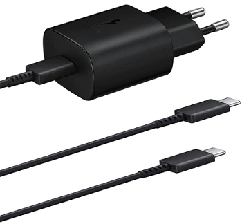 Сетевое зарядное устройство + кабель Samsung 25W Type-C/Type-C черный (EU)