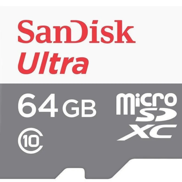 Карта памяти MicroSDXC SanDisk Ultra 64 GB Class 10 UHS-1 Черно-белая (SDSQUNR-064G-GN3MN)