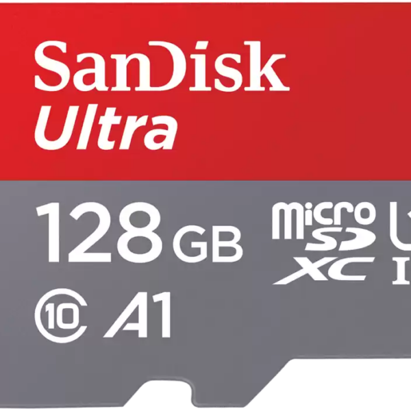 Карта памяти MicroSDHC SanDisk Ultra 128Gb Class 10 Красно-серая