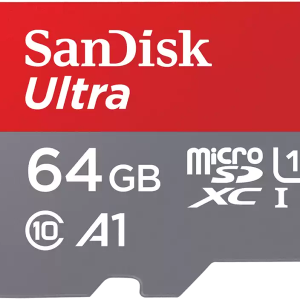 Карта памяти MicroSDHC SanDisk Ultra 64Gb Class 10 Красно-серая