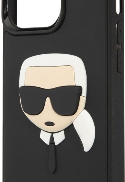 Чехол-накладка Karl Lagerfeld iPhone 14 Pro 3D Rubber Case Karl's Head Черный KLHCP14LKH3DBK