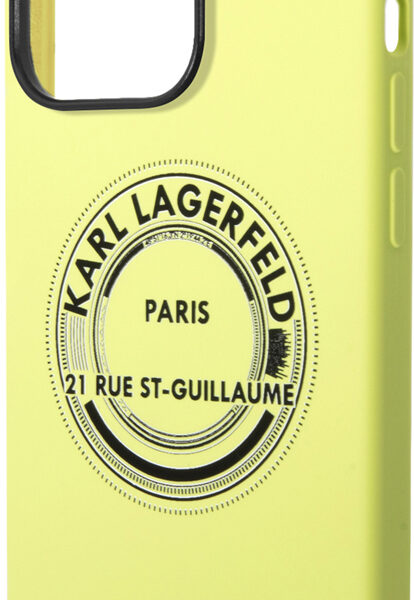 Чехол-накладка Karl Lagerfeld iPhone 14 Pro Liquid Silicone Case RSG Round Logo Bicolor Зеленый KLHCP14LSRSGRCN