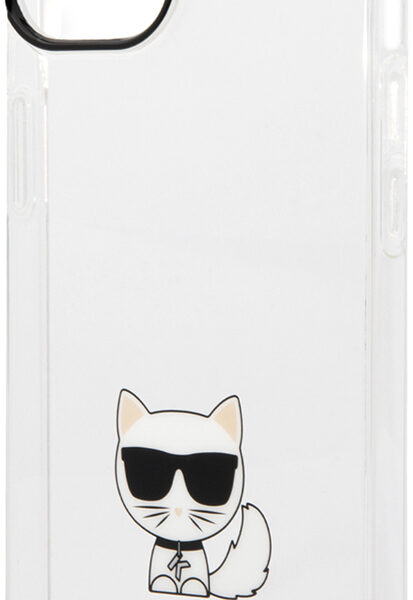 Чехол-накладка Karl Lagerfeld iPhone 14 Plus Choupette Body Logo and Black Camera Outline Прозрачный KLHCP14MCTTR
