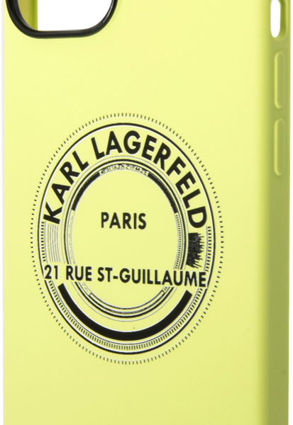Чехол-накладка Karl Lagerfeld iPhone 14 Plus Liquid Silicone Case RSG Round Logo Bicolor Зеленый KLHCP14MSRSGRCN