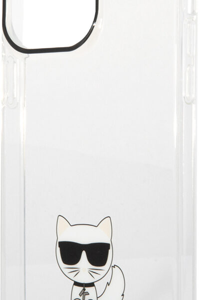 Чехол-накладка Karl Lagerfeld iPhone 14 Pro Max Choupette Body Logo and Black Camera Outline Прозрачный KLHCP14XCTTR
