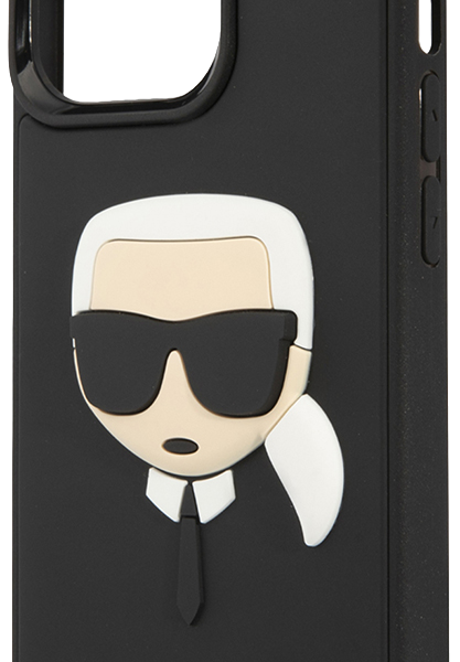 Чехол-накладка Karl Lagerfeld iPhone 14 Pro Max 3D Rubber Case Karl's Head KLHCP14XKH3DBK Черный