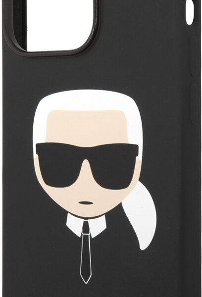 Чехол-накладка Karl Lagerfeld iPhone 14 Pro Magsafe Liquid Silicone Case Karl's Head Черный KLHMP14LSLKHBK