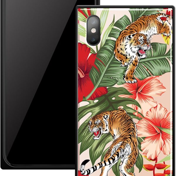 Клип-кейс Gresso Glass Apple iPhone X прямоугольный тигр