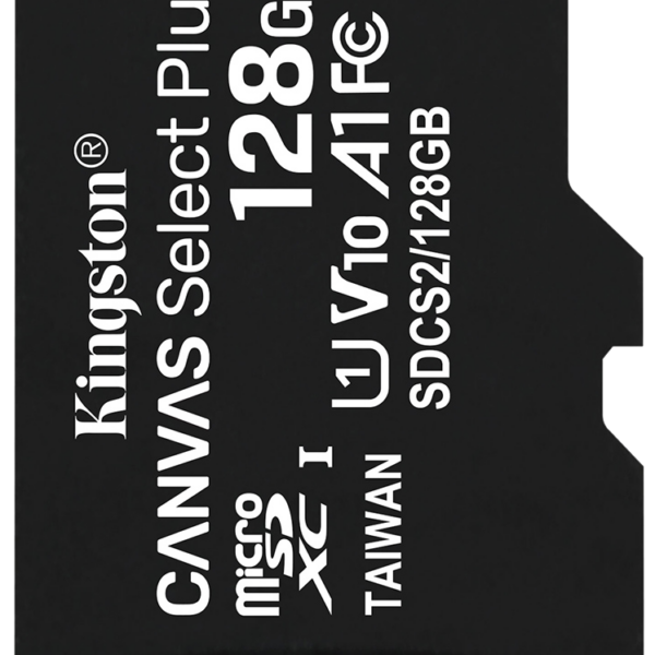 Карта памяти MicroSDXC Kingston Canvas Select Plus 128GB Class 10 A1 Черная