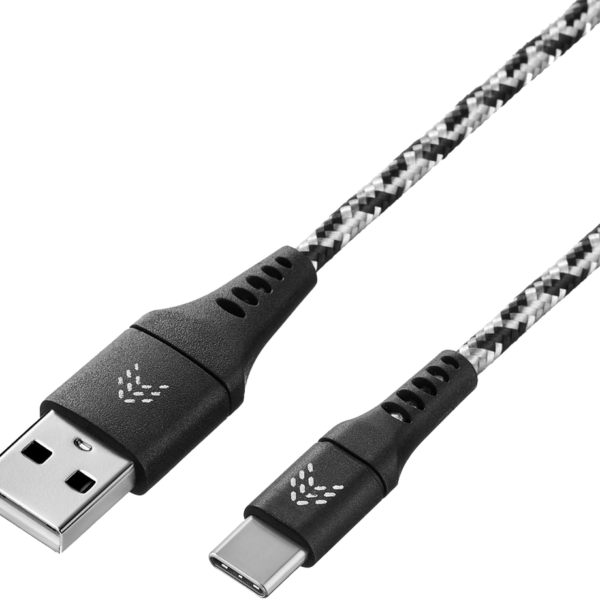 Дата-кабель Rocket Contact USB-A - USB-C 1м оплётка нейлон Черно-белый