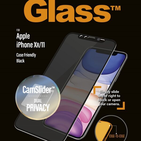 Стекло защитное PanzerGlass iPhone 11 CamSlider Privacy черная рамка